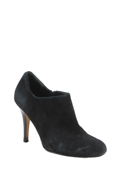 Cole Haan Womens Suede Zip High Heels Bootie Boots Shoes Black Size 9B