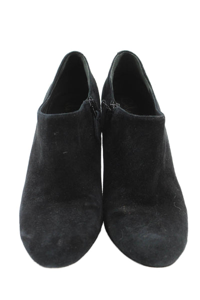 Cole Haan Womens Suede Zip High Heels Bootie Boots Shoes Black Size 9B