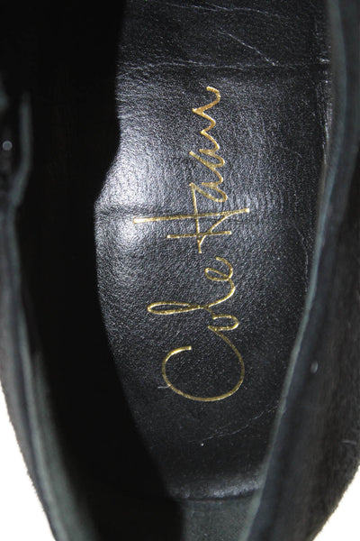 Cole Haan Womens Suede Zip High Heels Bootie Boots Shoes Black Size 9B