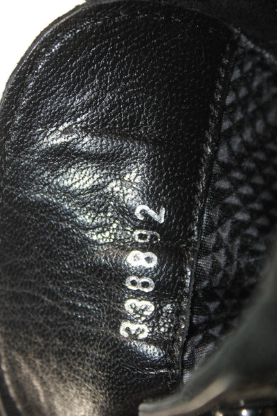 Aquatalia Womens Leather Quilted Detail Combat Boots Shoes Black Size 9