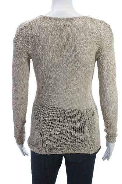 Talula Womens Pullover Sweater Beige Long Sleeve Round Neck Size XS
