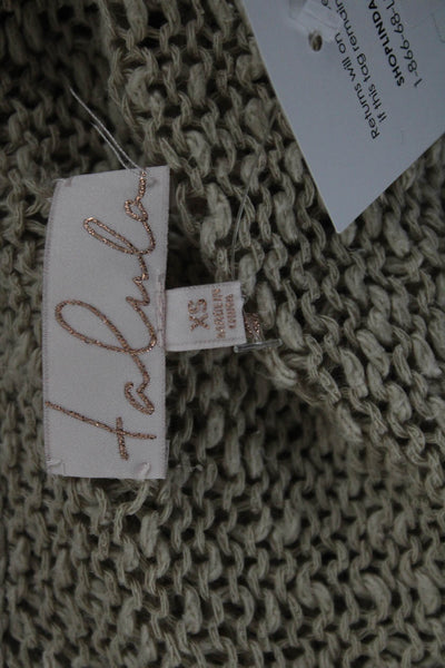 Talula Womens Pullover Sweater Beige Long Sleeve Round Neck Size XS