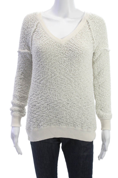 Sanctuary Women Pullover Cashmere V-Neck Sweater Beige Size S