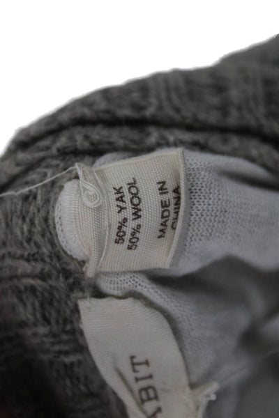 Inhabit Women Gray Yak Wool Cardigan Button Crew Neck Bohemian Size S
