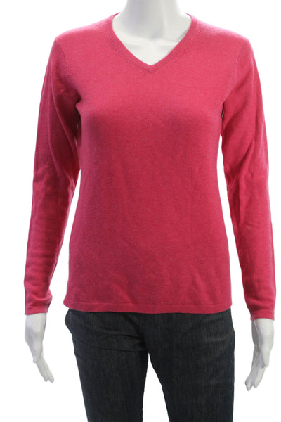 Peter Millar Womens Pink Cashmere V-Neck Pullover Sweater Long Sleeve Size S