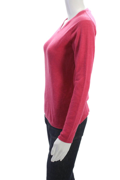 Peter Millar Womens Pink Cashmere V-Neck Pullover Sweater Long Sleeve Size S