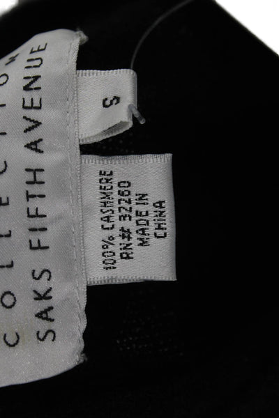 Saks Fifth Avenue Unisex Black Silk V-Neck Pullover Sweater Long Sleeve Size S
