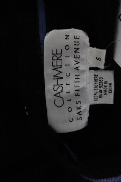 Saks Fifth Avenue Unisex Black Silk V-Neck Pullover Sweater Long Sleeve Size S