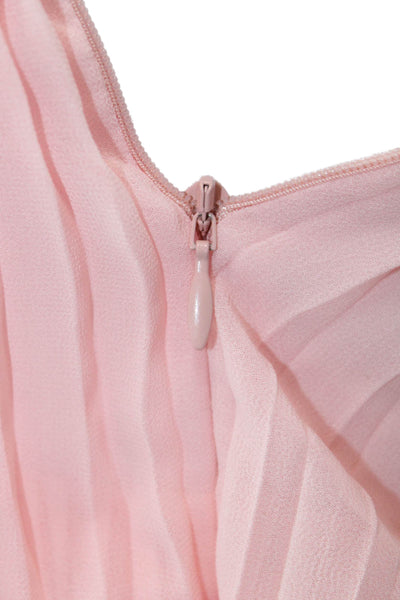 NBD Women Sleeveless Bohemian Polyester Zip Blouse Pink Size S