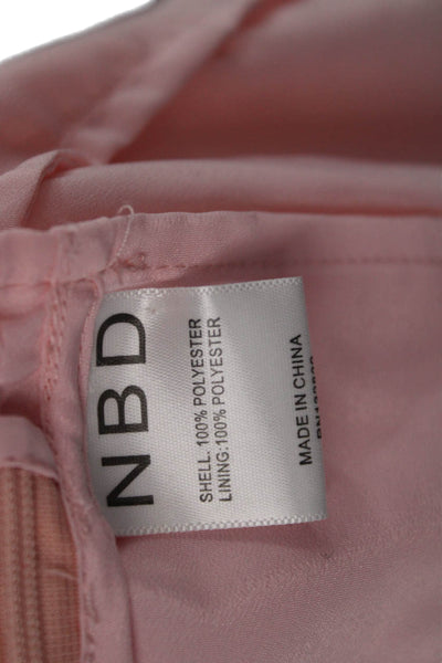 NBD Women Sleeveless Bohemian Polyester Zip Blouse Pink Size S