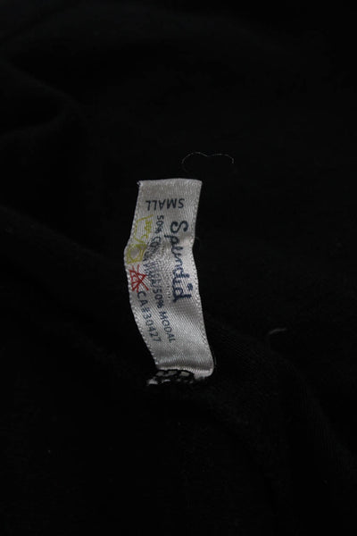 Splendid Womens Cardigan Black V Neck 3/4 Sleeve Button Size S