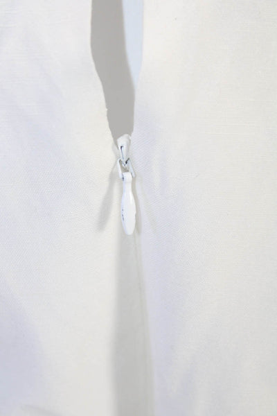 Banana Republic Womens White Scoop Neck Sleeveless Jumpsuit Rayon Linen Size 14