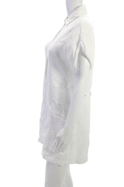 L Space Womens Jumpsuit Romper White Collared Sleeveless Cotton Size L