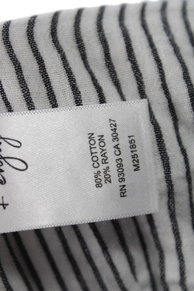Nic + Zoe Womens Cropped Striped White Cotton Rayon Pants Size 4