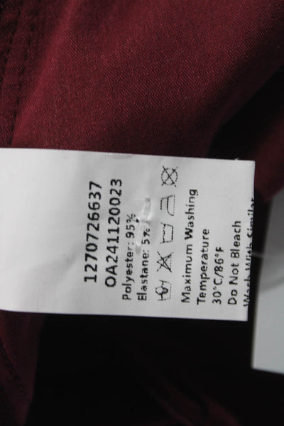 Commense Women Red Dress Pants Polyester Elastane Zip Classic Size XS