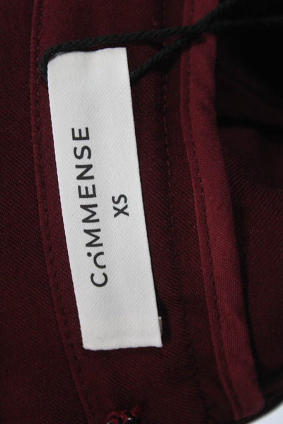 Commense Women Red Dress Pants Polyester Elastane Zip Classic Size XS