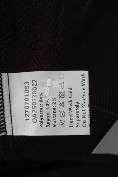 Commense Women Dress Pants Brown Button Polyester Blend Classic Size XS