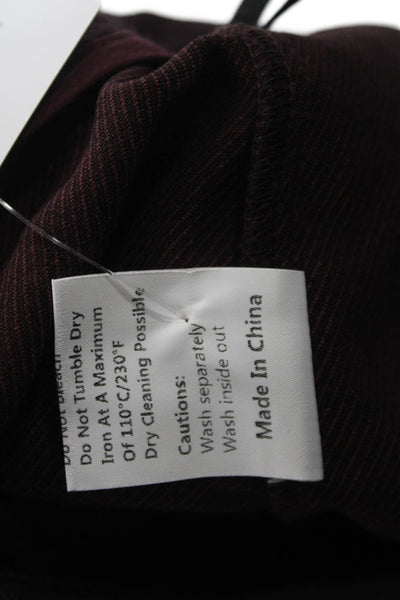 Commense Women Dress Pants Brown Button Polyester Blend Classic Size XS