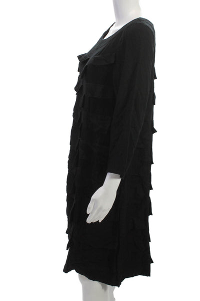 Bitte Kai Rand Womens Black Shift Dress 3/4 Sleeve Knee Length Size S