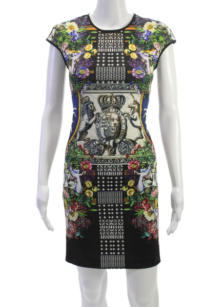 Clover Canyon Women Bodycon Sheath Floral Dress Black Size XS
