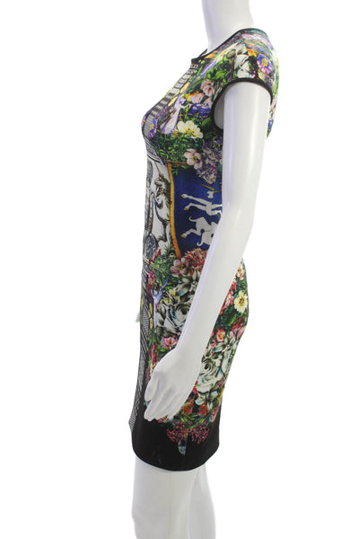 Clover Canyon Women Bodycon Sheath Floral Dress Black Size XS
