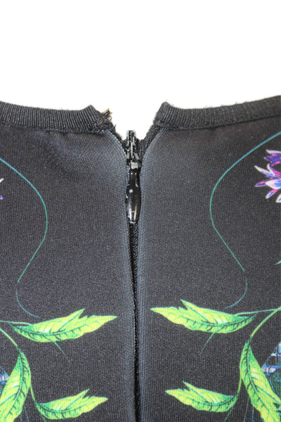 Clover Canyon Women Bodycon Sheath Floral Dress Black Size XS