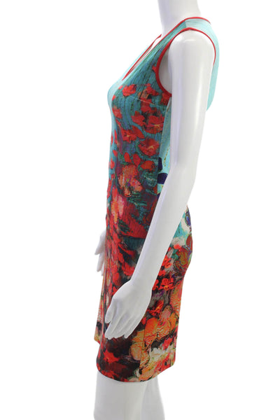 Clover Canyon Women Sheath Tank Dress Light Blue V Neck Sleeveless Size XS