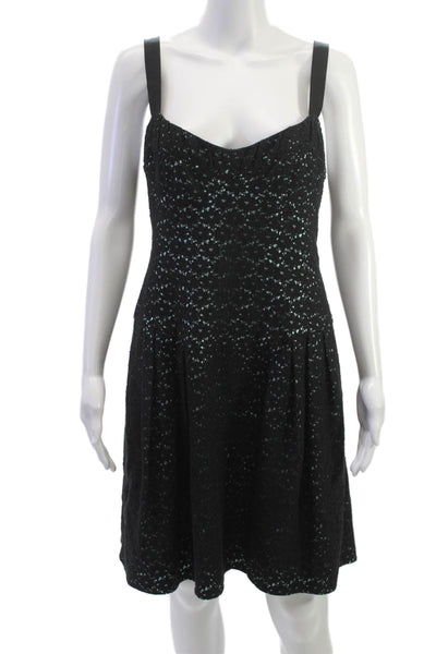 Nanette Lepore Womens Fit Flare Sundress Black Lace Up Sleeveless Short Size 10