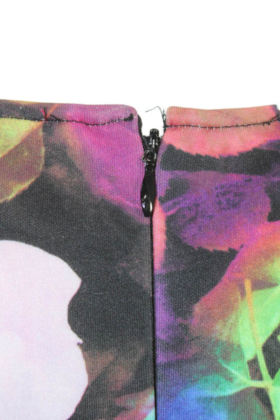 Betsey Johnson Womens A-Line Fit & Flare Floral Knee Length Dress Black Size 8