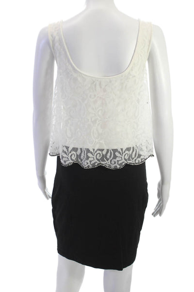 Lipsy Womens Blouson Pencil Dress Black Floral Sleeveless Round Neck Size 8