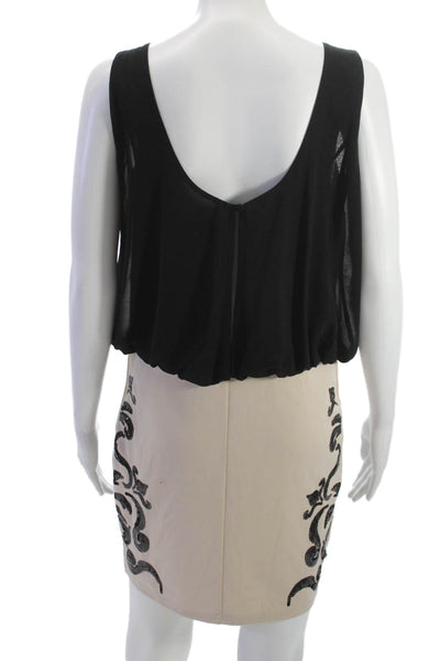 Lipsy Womens Black Blouson Bodycon Dress Sleeveless Round Neck Size 8