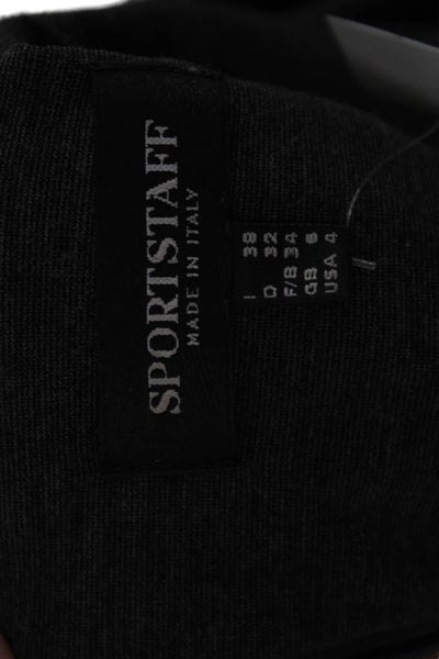 SportStaff Womens Bodycon Sheath Dress Dark Gray Sleeveless Crewneck Zip Size 4