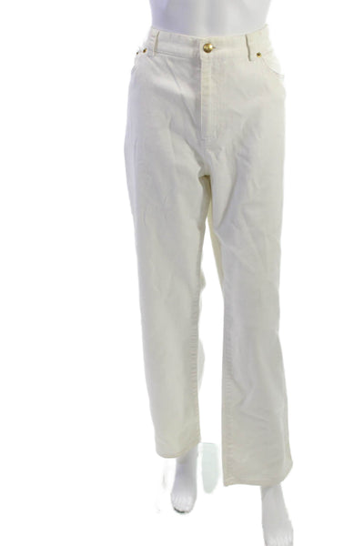 Lauren Jeans Company Womens White Chino Pants High Rise Inseam 31 Size 14