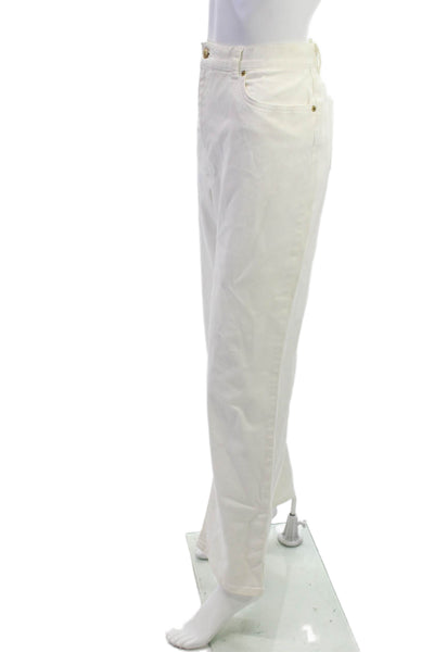 Lauren Jeans Company Womens White Chino Pants High Rise Inseam 31 Size 14