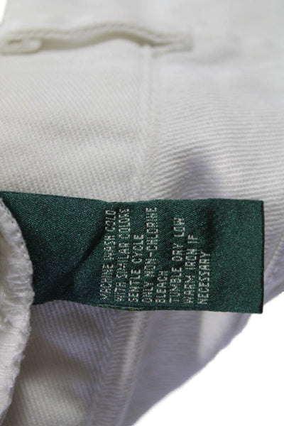 Lauren Jeans Company Womens White Chino Pants High Rise Inseam 31 Size 14