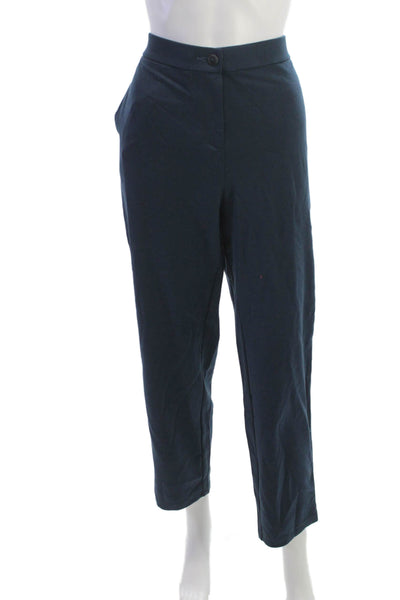 Eileen Fisher Womens Cropped Dress Pants Dark Blue Tencel Size M