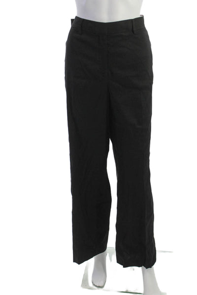 Elie Tahari Women Black Polyester Blend Dress Pants Button Closure Size 14