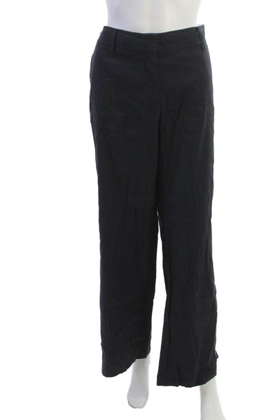 Elie Tahari Women Dress Pants Black Linen Blend Button Inseam 30 Size S