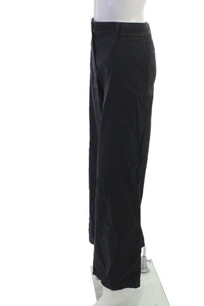 Elie Tahari Women Dress Pants Black Linen Blend Button Inseam 30 Size S