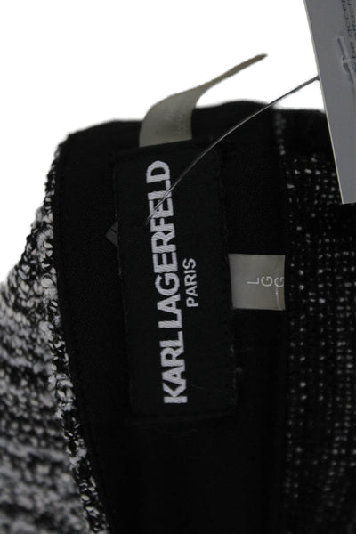 Karl Lagerfeld Womens Argyle Pullover Long Sleeve Black Size L