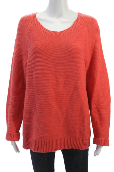 Lafayette 148 New York Unisex Pullover Red Linen Viscose Round Neck Size XL
