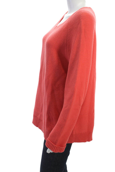 Lafayette 148 New York Unisex Pullover Red Linen Viscose Round Neck Size XL