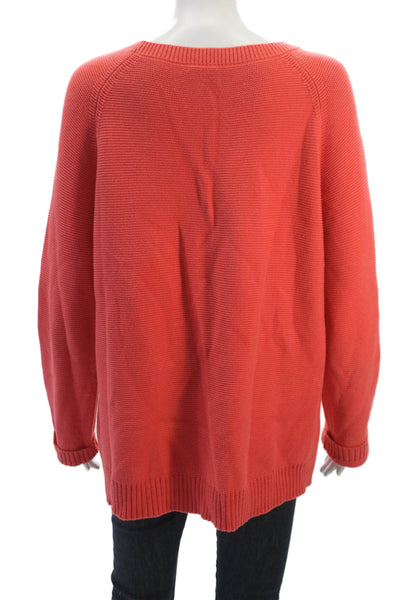 Lafayette 148 New York Unisex Pullover Red Linen Viscose Round Neck Size XL