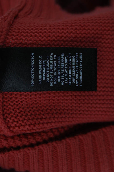 Lafayette 148 New York Unisex Pullover Red Linen Viscose Round Neck Size XL
