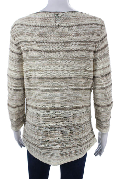 Lauren Ralph Lauren Womens Pullover Sweater Beige 3/4 Sleeve Size L