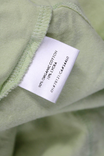 Eileen Fisher Women Green Henley Hoodie 90% Organic Cotton Long Sleeve Size L