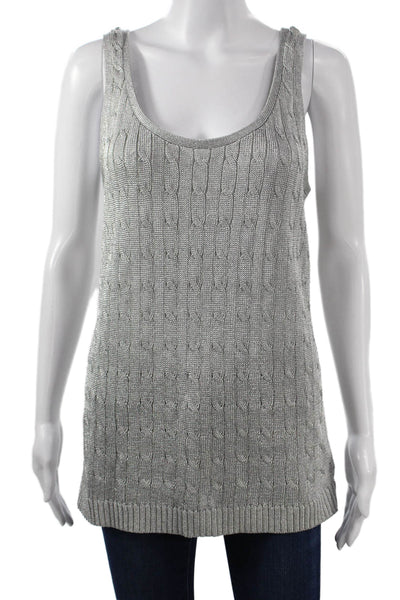 Ralph Lauren Womens Tunic Tank Gray Cotton Sleeveless Round Neck Size XL