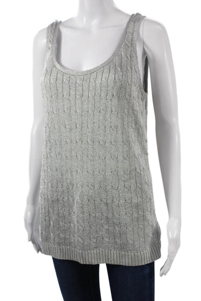 Ralph Lauren Womens Tunic Tank Gray Cotton Sleeveless Round Neck Size XL