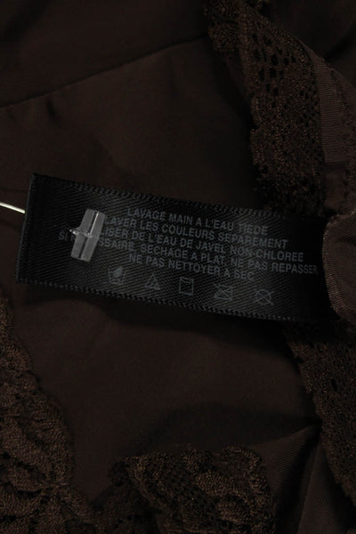 Natori Women Camisole Brown Square Neck Nylon Sleeveless Size L