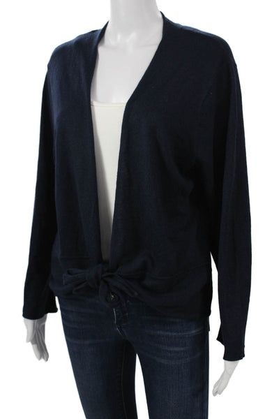 Sigrid Olsen Women Dark Blue Cardigan Sweater Long Sleeve Size XL